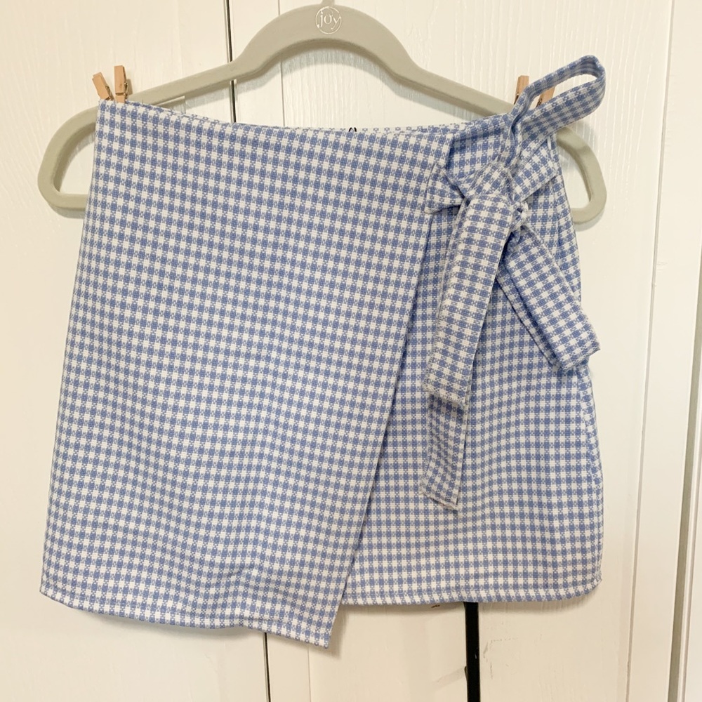 Blue and White tie skirt